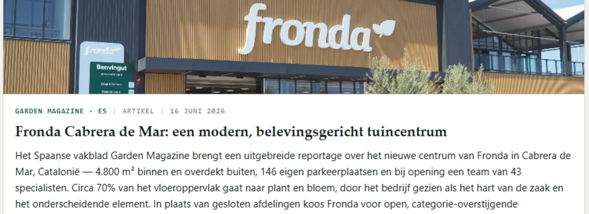 Fronda Cabrera de Mar: een modern, belevingsgericht tuincentrum