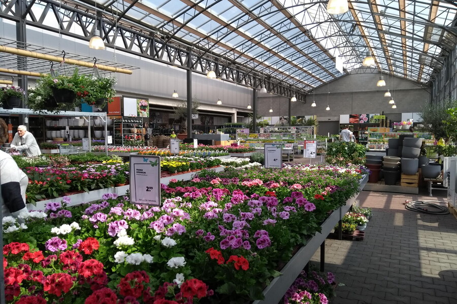 Blick auf das Gartencenter